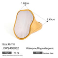 Kika Occident Irregular Natural Shell Vintage Rings for Women Stainless Steel Temperament Exaggeration Metal Ring Jewelry Gift