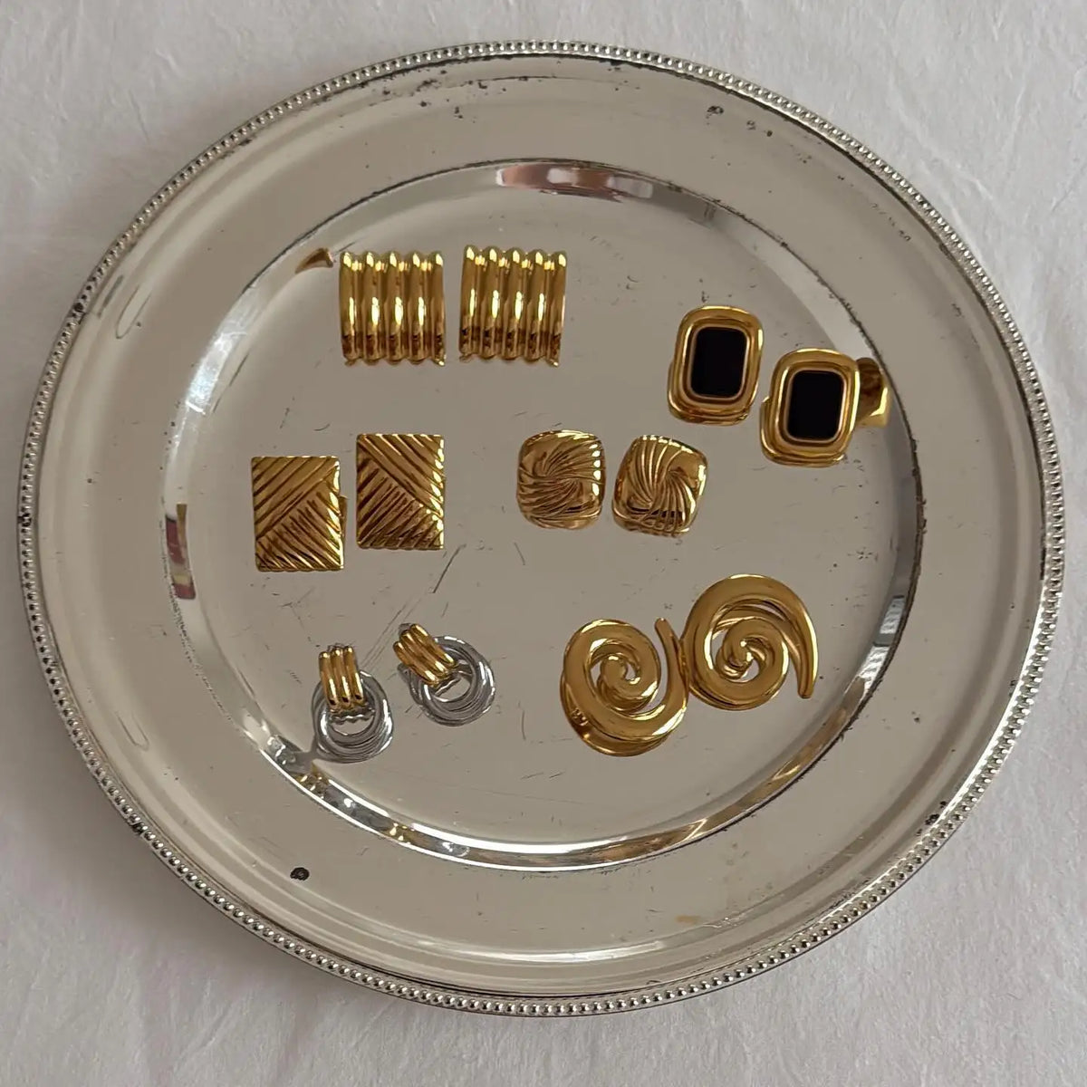 Kika Tarnish Free Vintage Gold Color Stainless Steel Stud Earrings