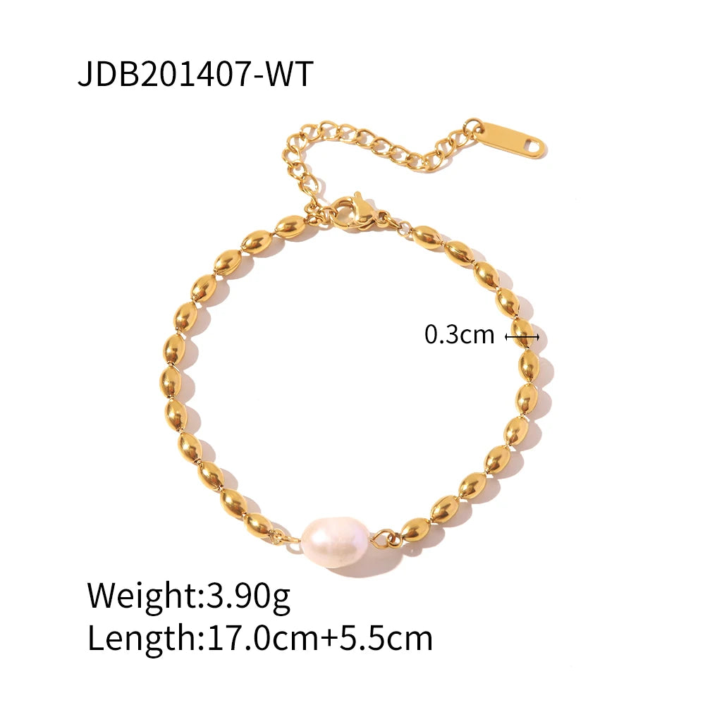 Kika Vintage Stainless Steel Pearl Necklace