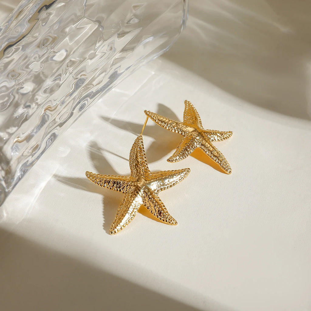 Textured Starfish Earrings
