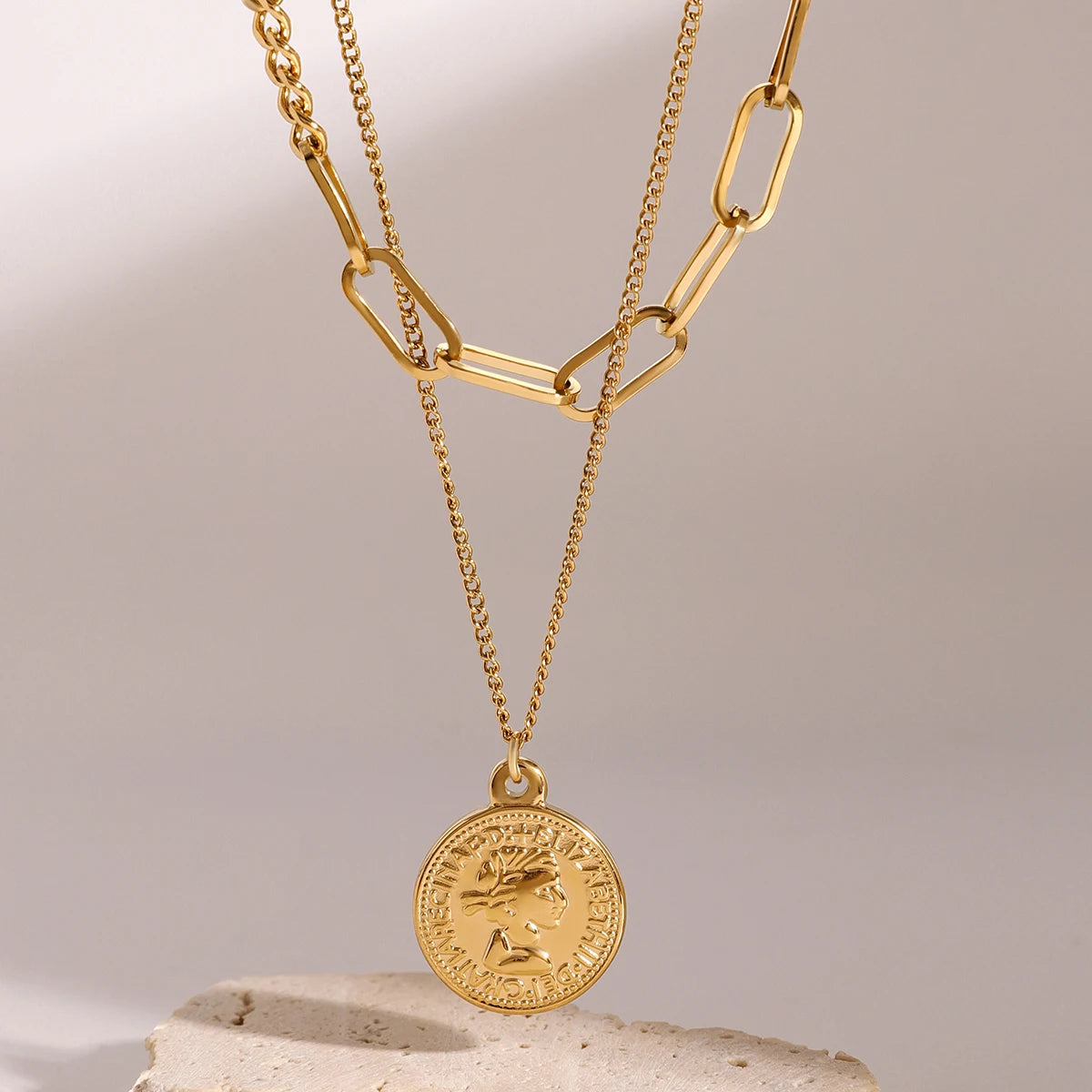 Kika Stainless Steel Golden Puppy Pendant Necklace