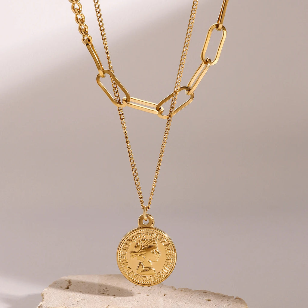 Kika Stainless Steel Golden Puppy Pendant Necklace Waterproof