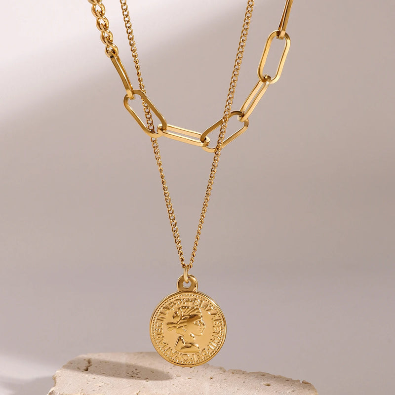 Kika Stainless Steel Golden Puppy Pendant Necklace