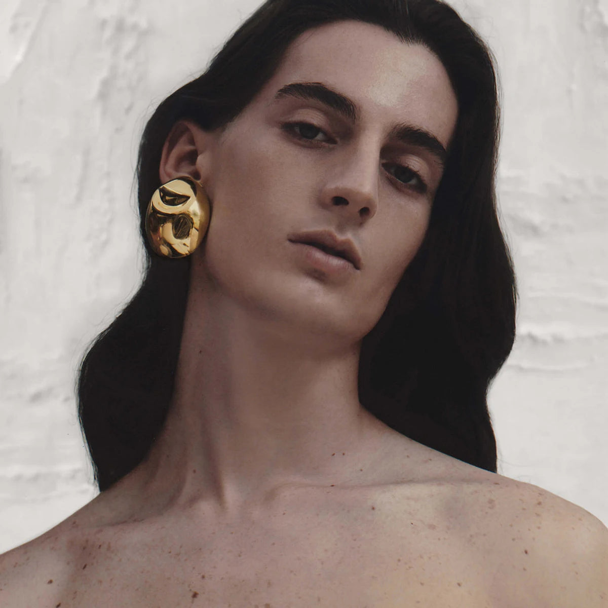 Kika Stainless Steel Gold Color Vintage Big Metal Earrings