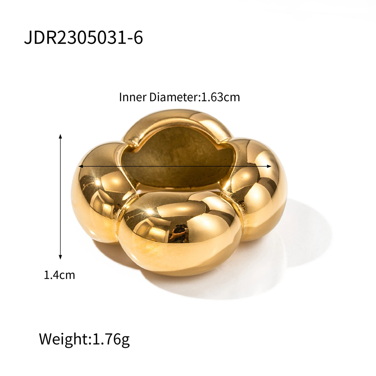 KIKA Fashion Imitation Pearl Stainless Steel 316L Gold Color Ring for Women Engagement Party Gift Temperament