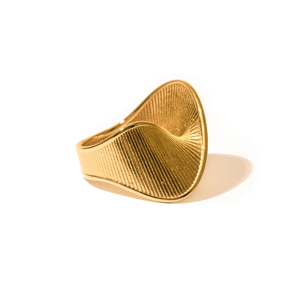 KIKA316L Stainless Steel Irregular Ring Statement Metal Golden Finger Geometric Ring Minimalist Jewelry Bijoux Femme New