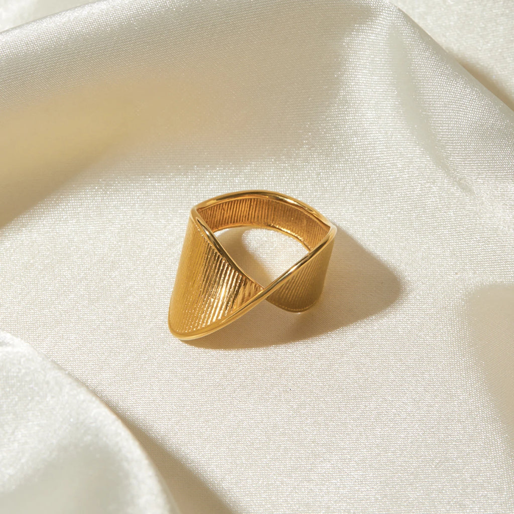 KIKA316L Stainless Steel Irregular Ring Statement Metal Golden Finger Geometric Ring Minimalist Jewelry Bijoux Femme New