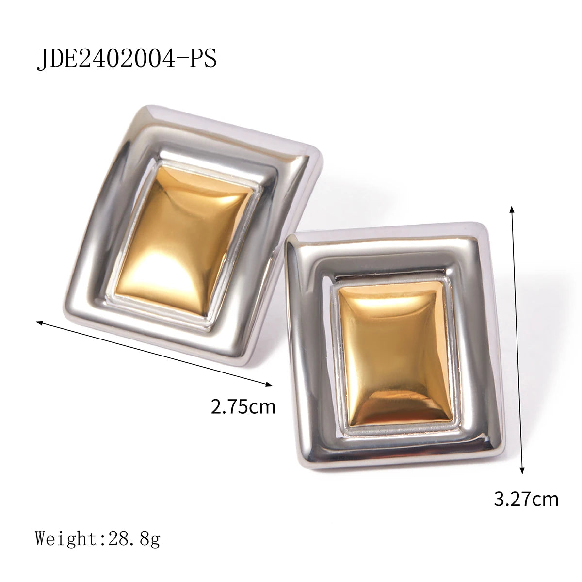 KIKA Creative Stainless Steel 316L Mixed Metal Vintage Stud Earrings