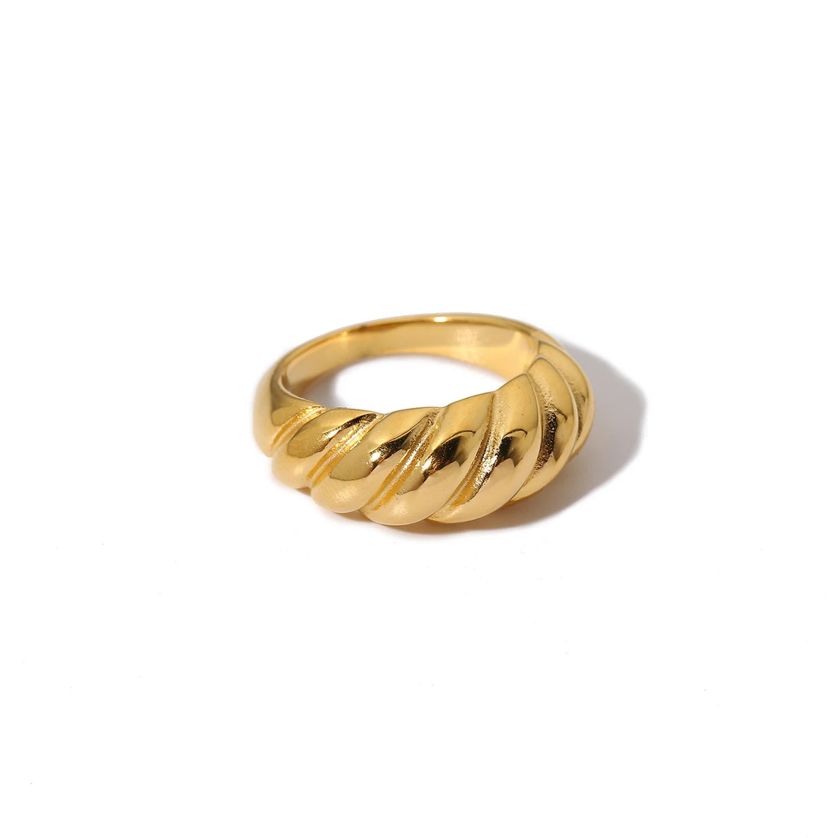 Kika Stylish Stainless Steel Layered Metal Texture Ring