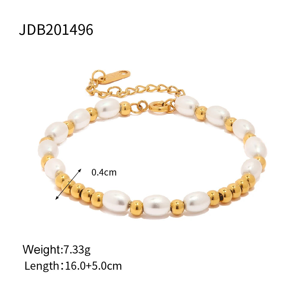 Kika Stainless Steel Bead Chain Bangle Bracelet Waterproof