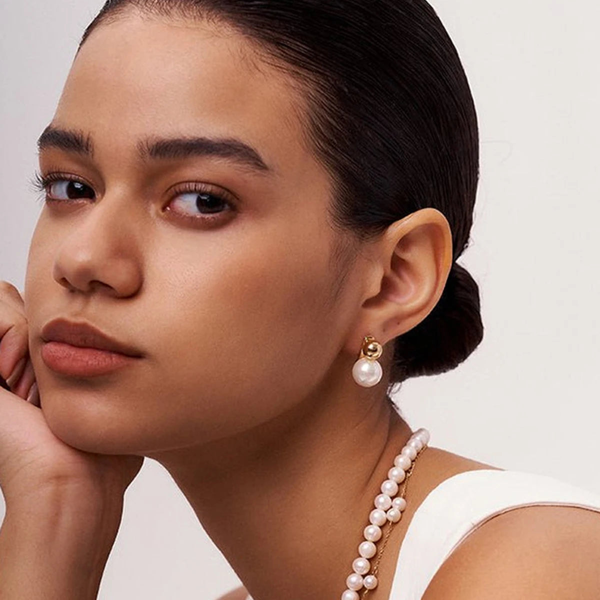 KIKA High Quality Imitation Pearls Drop Stainless Steel 316L Golden