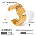 Kika Waterproof 18K Gold Color Stainless Steel Irregular Geometric Open Cuff Bracelet Bangle