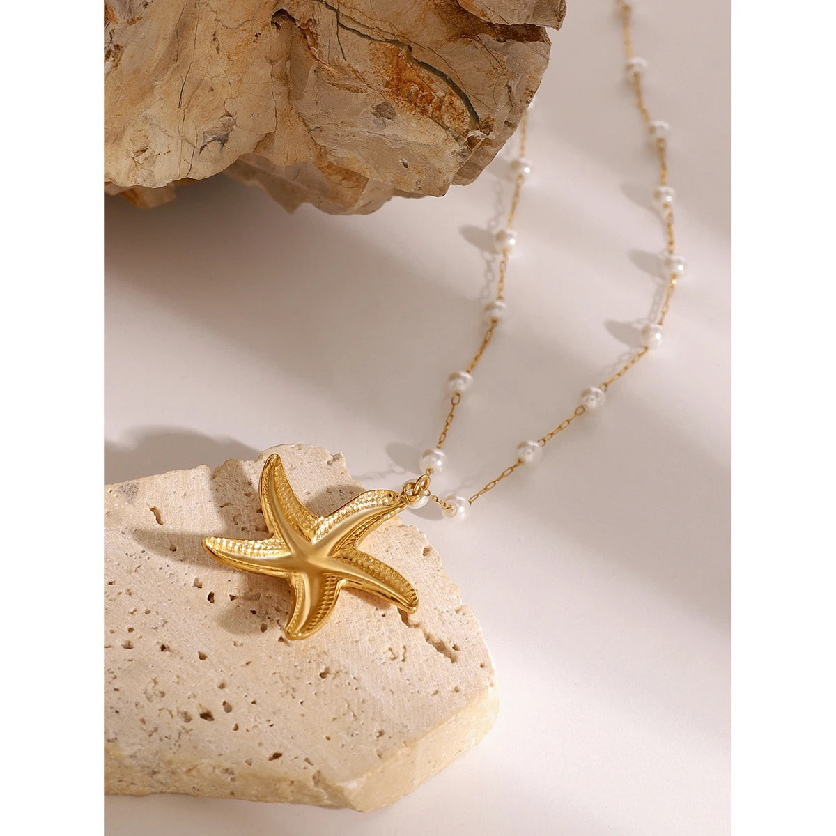Kika Stainless Steel Hammered Starfish Ocean Style Open Ring