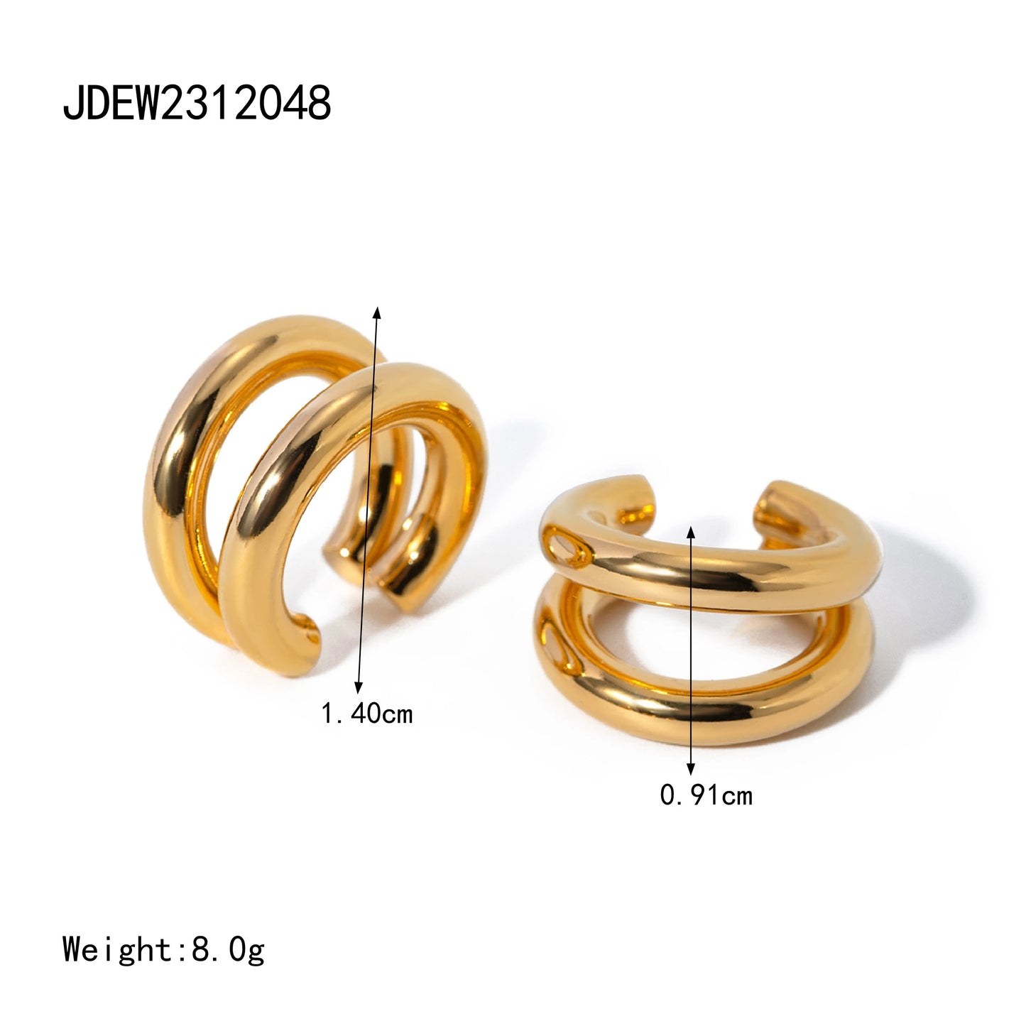 KIKA Minimalist Stainless Steel 316L Ear Cuff Fashion Metal
