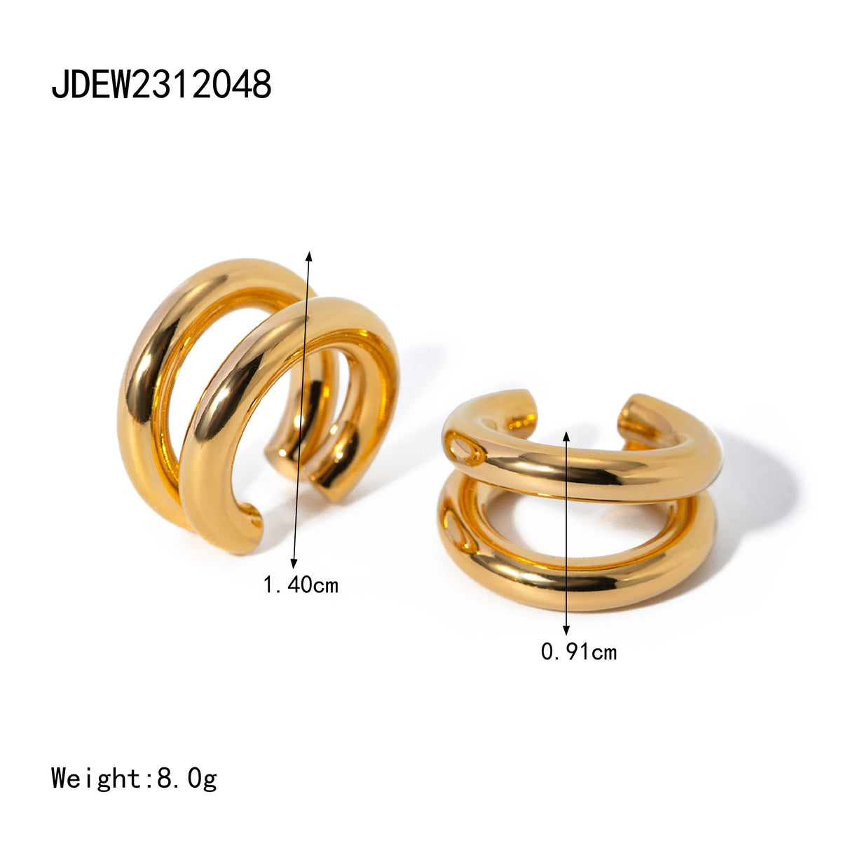 KIKA Minimalist Stainless Steel 316L Ear Cuff Fashion Metal