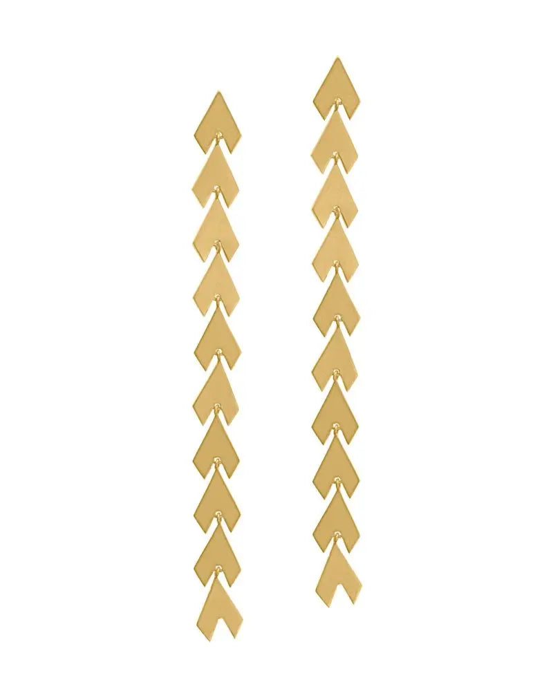 Kika Timeless Easygoing Arrowhead Motifs Tassel Hanging Earrings