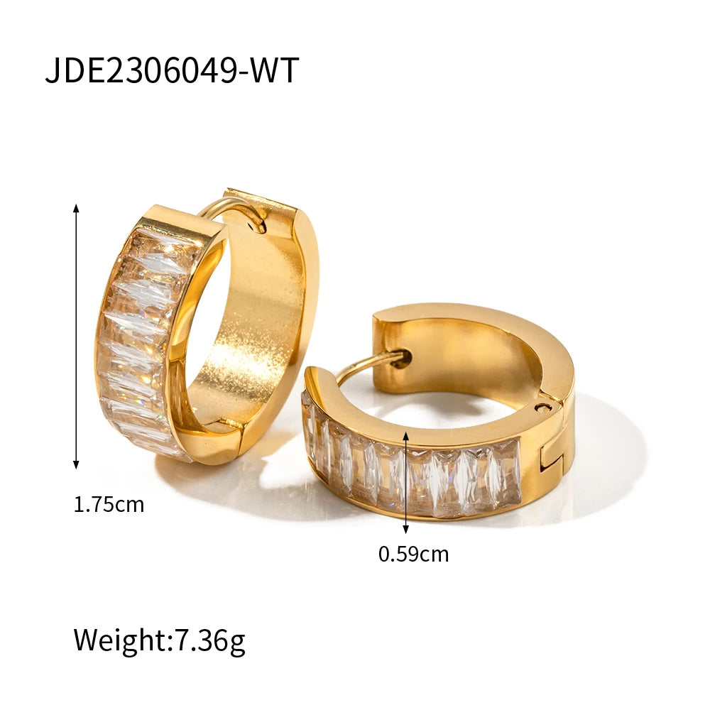 KIKA New Colorful Enamel Stainless Steel 316L Round Studs Earrings PVD Plated Stylish Charm