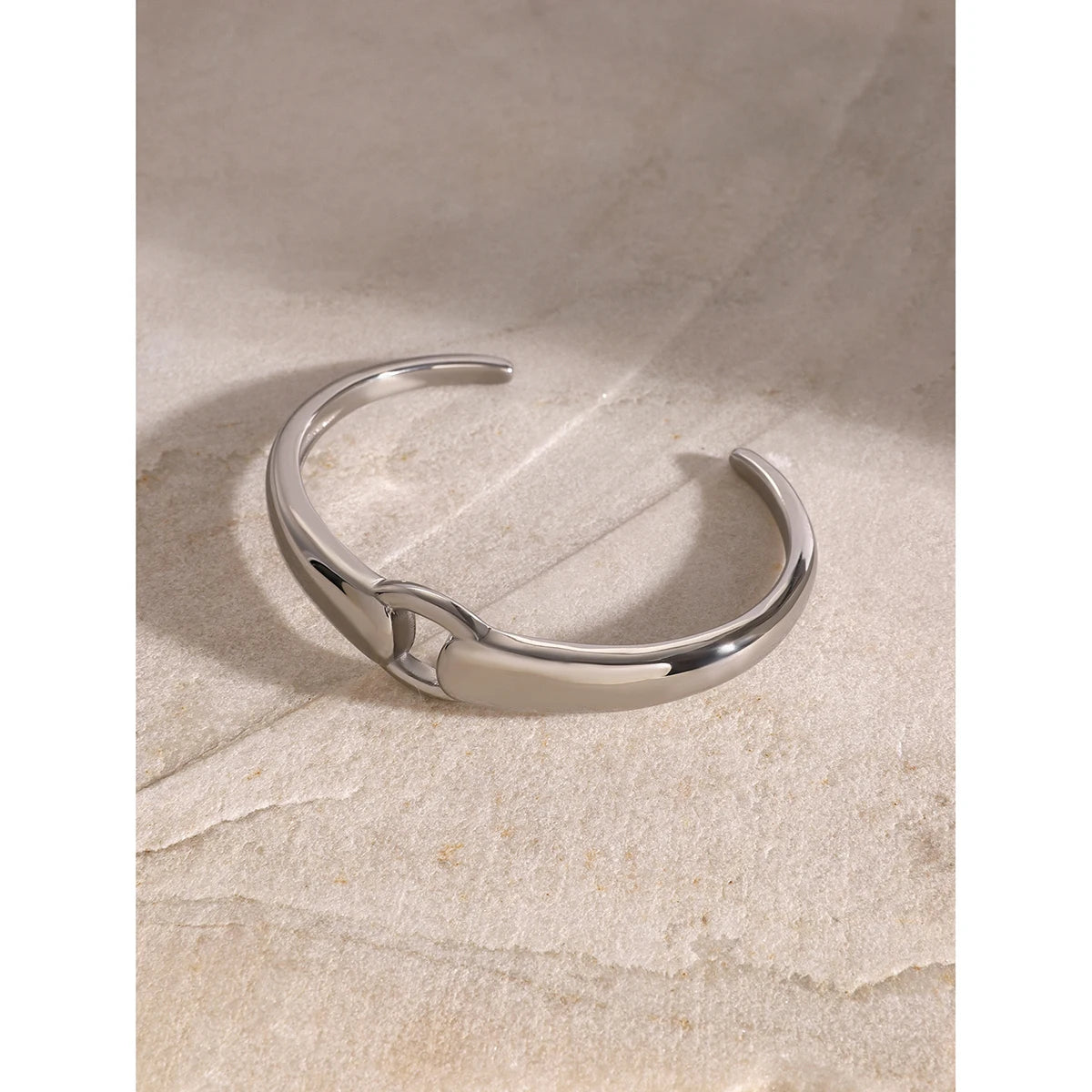 KIKA Waterproof 316L Stainless Steel Two-Toned Buckle Bracelet Bangle Women 18k Gold Color Charm Jewelry