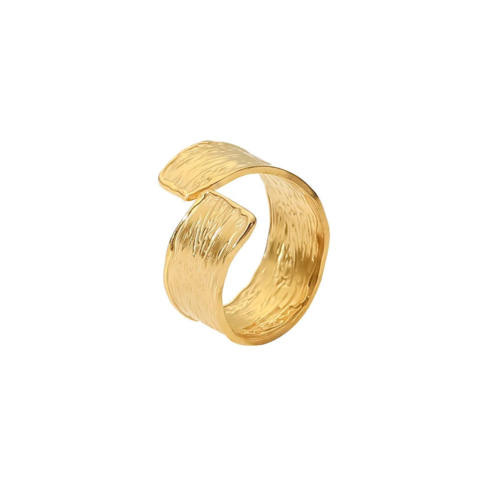 18K Gold Plated Adjustable Stainless Steel Ring