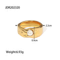 KIKA Vintage Style Ring 18K PVD gold plated Fresh Water Pearl Stainless Steel Jewelry Elegant Imitation Ring Accessories New