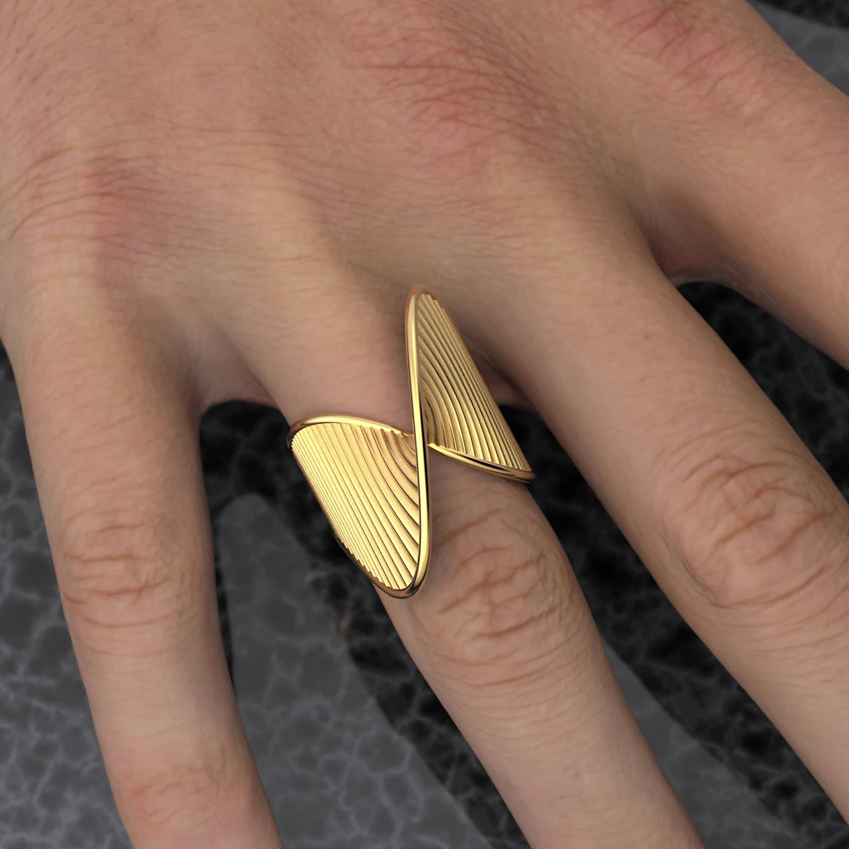 KIKA316L Stainless Steel Irregular Ring Statement Metal Golden Finger Geometric Ring Minimalist Jewelry Bijoux Femme New