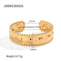 Kika Textured Gold Cuff Gold Plated Stainless Steel Adjustable Bangele Bracelets
