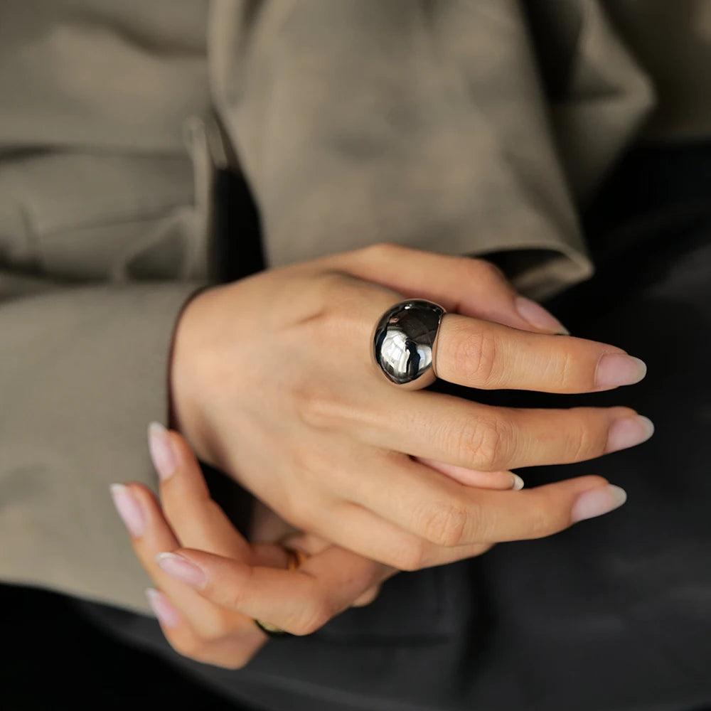 Kika Smooth Domed Design Bold And Lightweight Chunky Rings