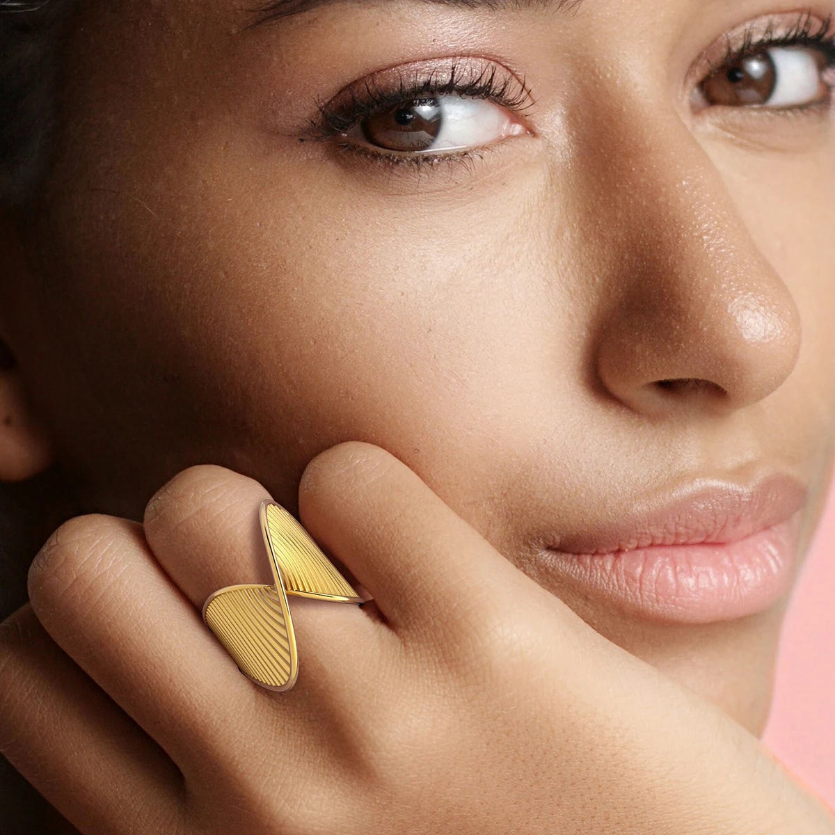 KIKA316L Stainless Steel Irregular Ring Statement Metal Golden Finger Geometric Ring Minimalist Jewelry Bijoux Femme New