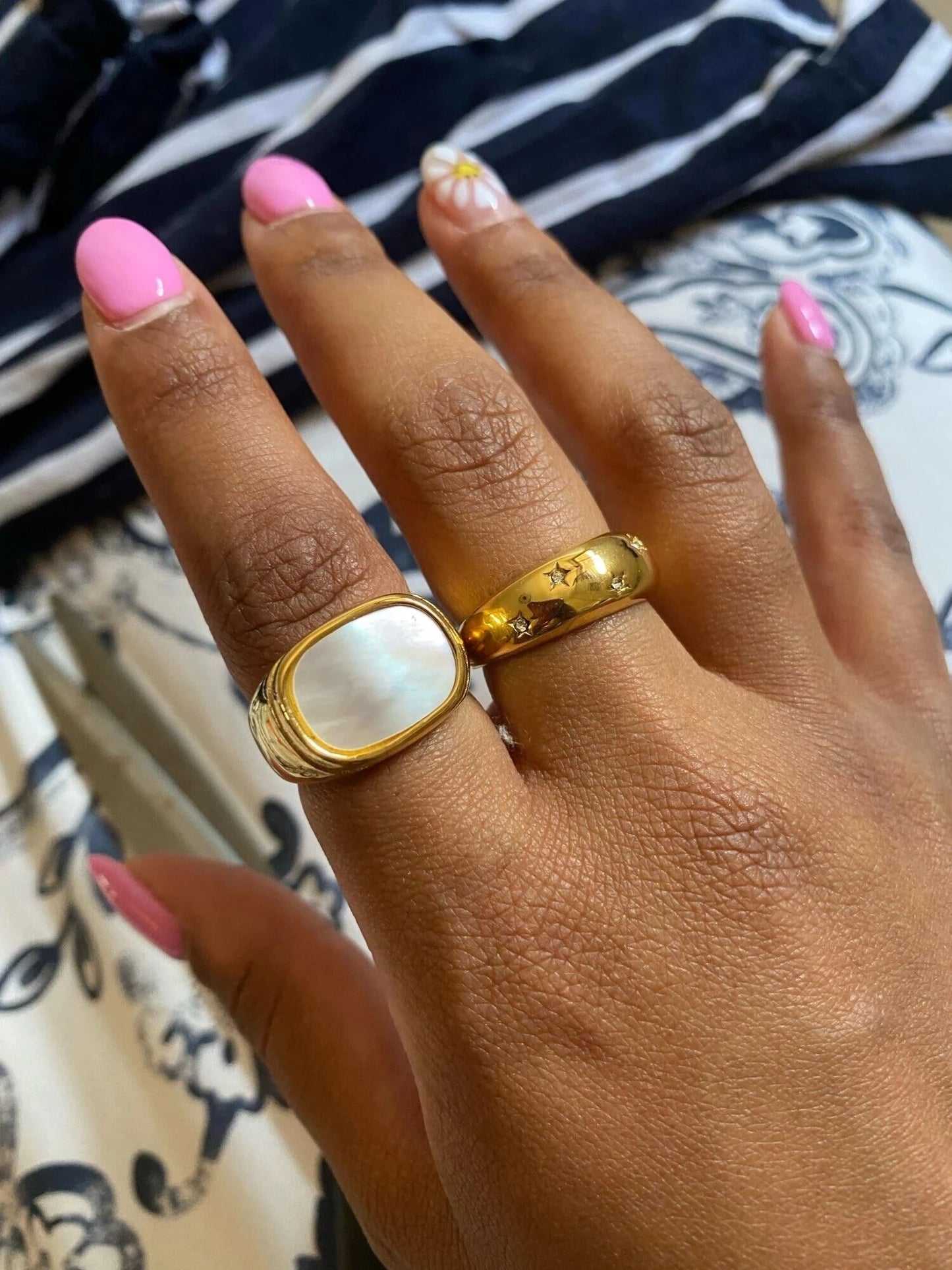 Freshwater Pearl Zircon Ring
