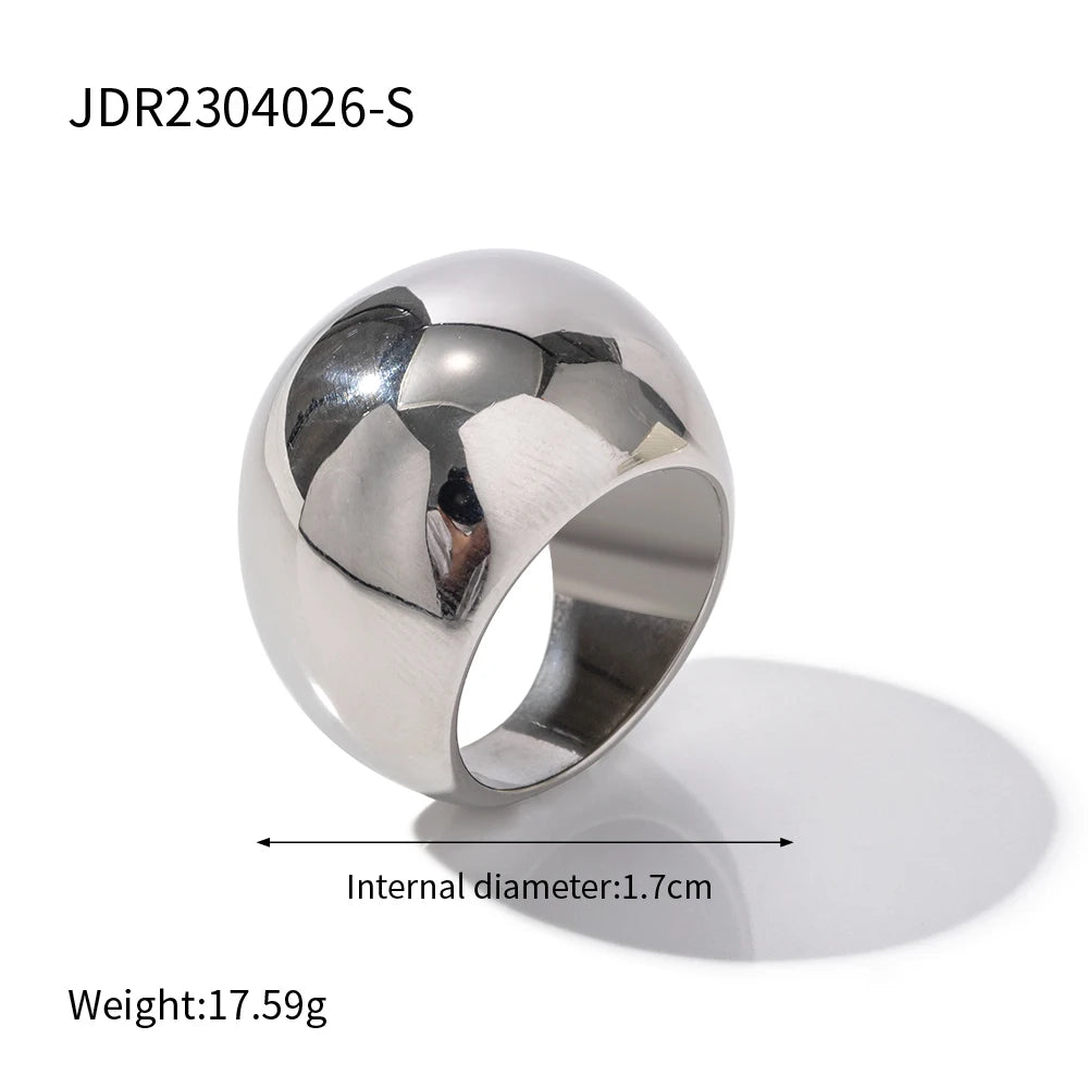 Kika Smooth Domed Design Bold And Lightweight Chunky Rings