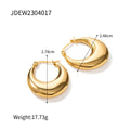 Kika Simple Classic 18K Gold Color Plated Stainless Steel U-shaped Earrings
