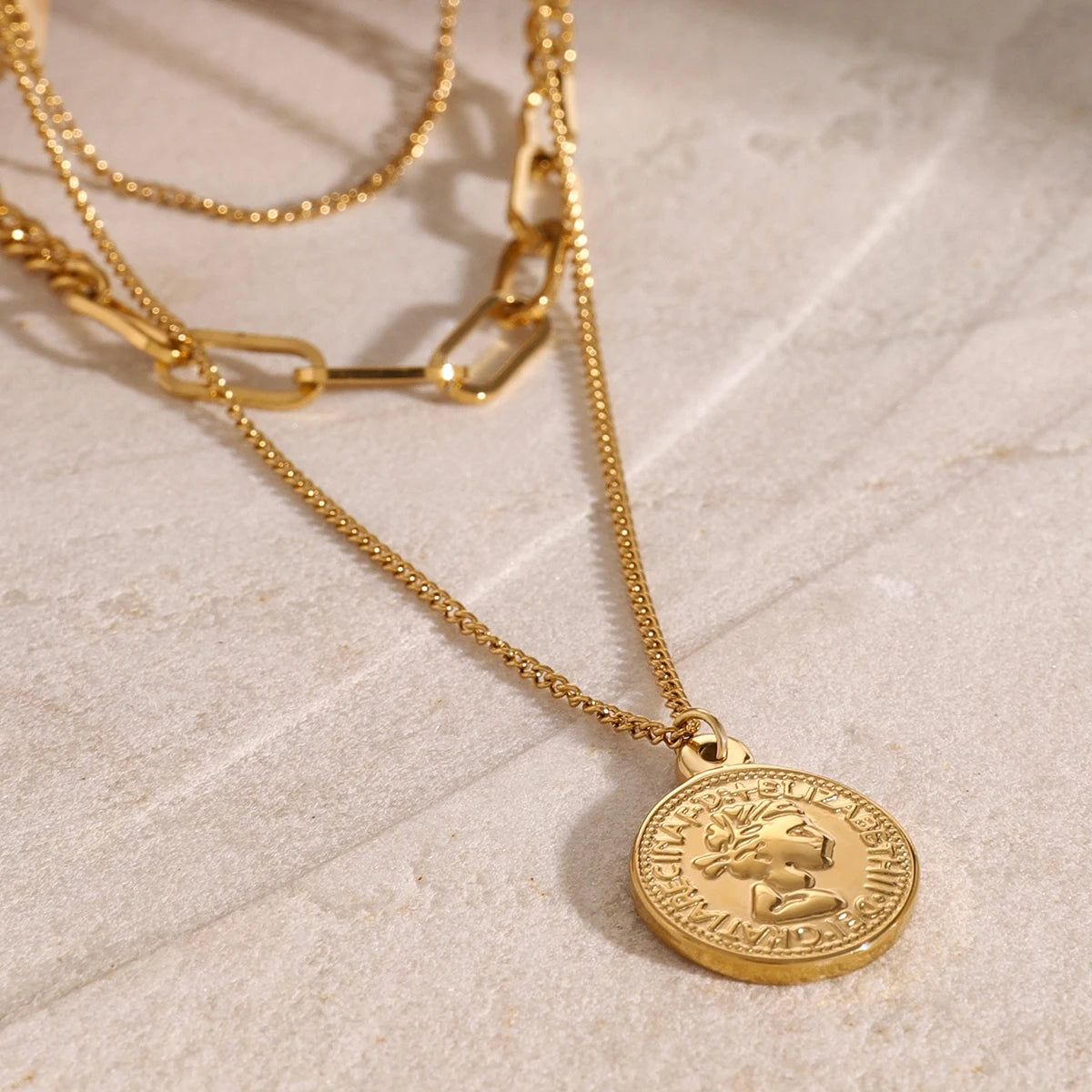 Kika Stainless Steel Golden Puppy Pendant Necklace