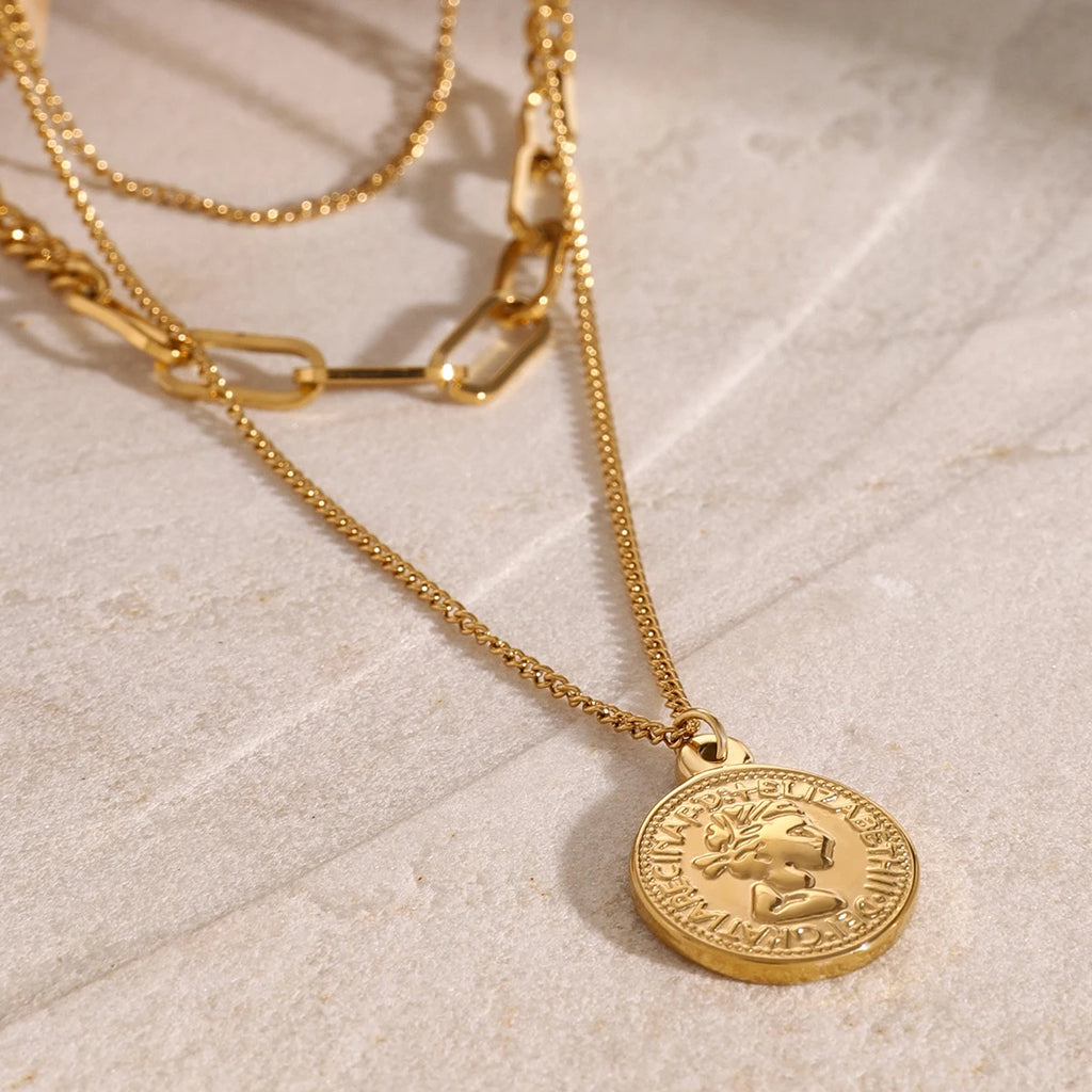 Kika Stainless Steel Golden Puppy Pendant Necklace Waterproof