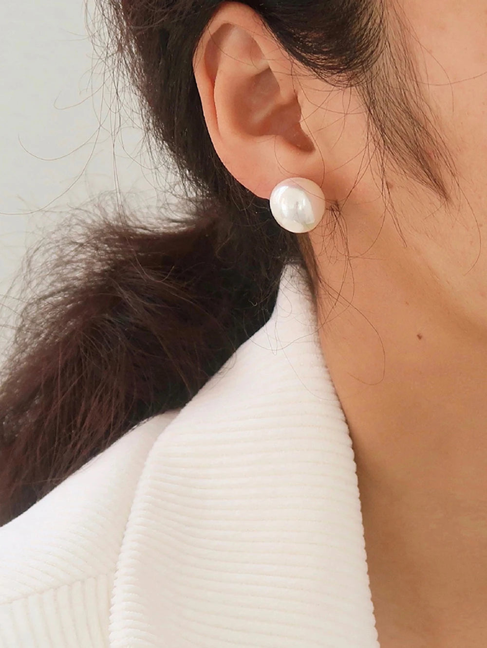 KIKA High Quality Imitation Pearls Drop Stainless Steel 316L Golden