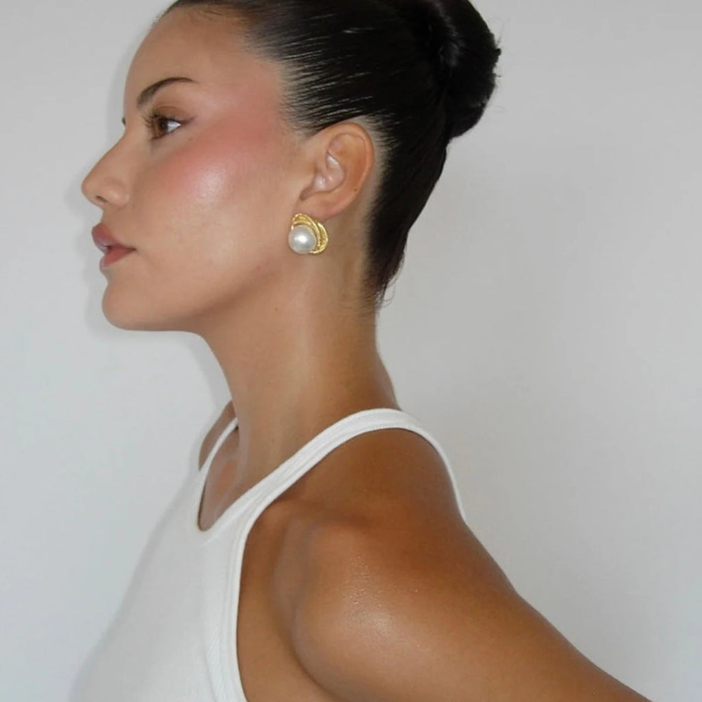 KIKA High Quality Imitation Pearls Drop Stainless Steel 316L Golden