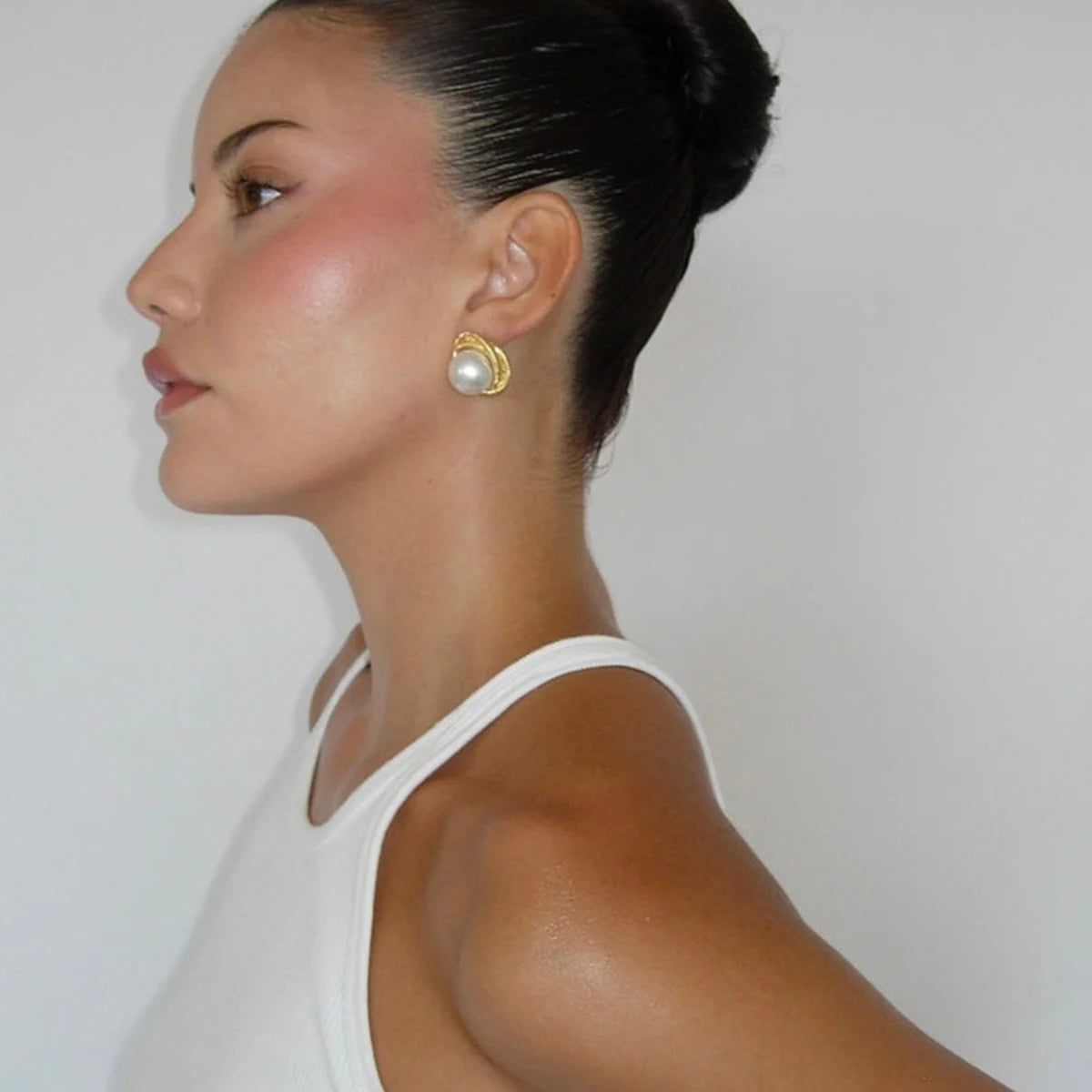 KIKA High Quality Imitation Pearls Drop Stainless Steel 316L Golden