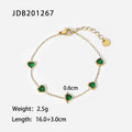 Green Heart Cubic Zirconia Bracelet
