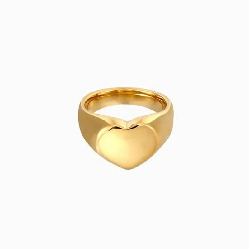 KIKA Chunky Sleek 18K Gold PVD Plated Over Stainless Steel 316L Elysian Ring Waterproof And Tarnish Resistant