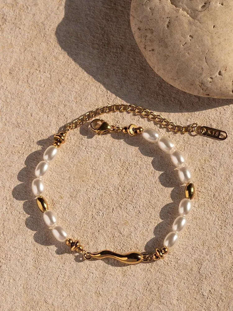 Kika Stainless Steel Bead Chain Bangle Bracelet Waterproof