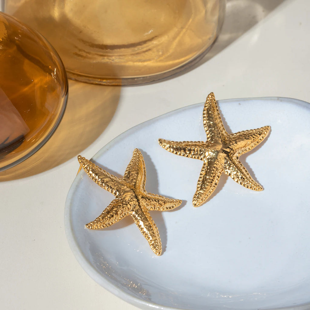 Textured Starfish Earrings