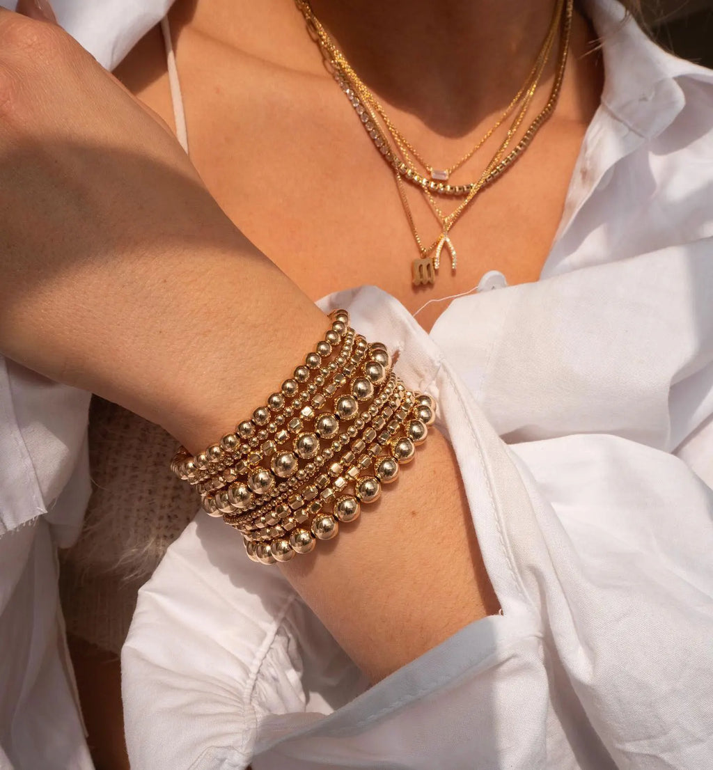 Kika Stainless Steel Bead Chain Bangle Bracelet Waterproof