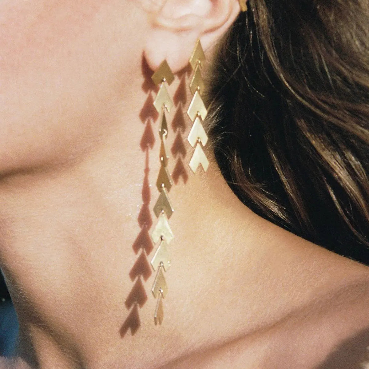 Kika Timeless Easygoing Arrowhead Motifs Tassel Hanging Earrings