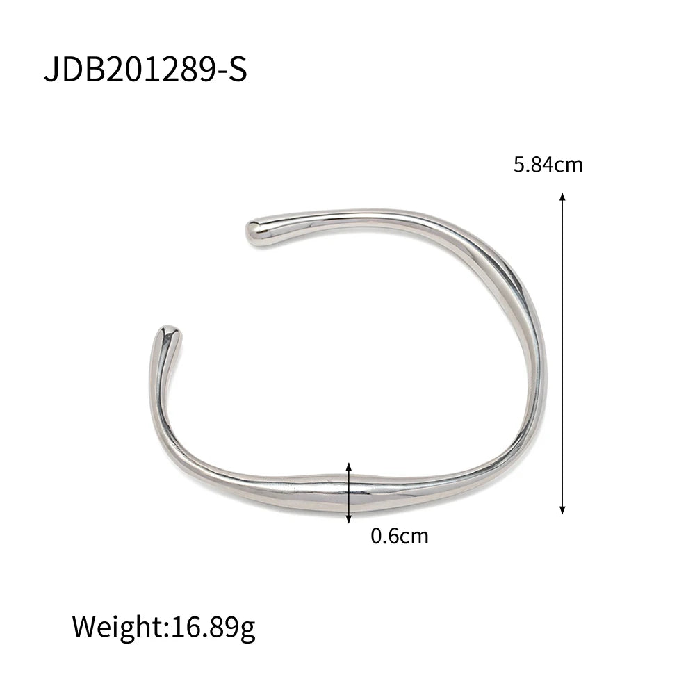 Kika Minimalist Gold Color Tarnish Free Fashion Stainless Steel Bangle Bracelet