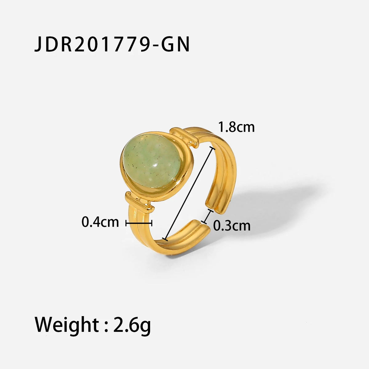 KIKA Chunky Sleek 18K Gold PVD Plated Over Stainless Steel 316L Elysian Ring Waterproof And Tarnish Resistant