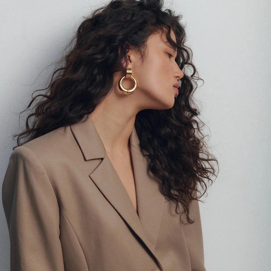 KIKA Minimalist Geometric Long Dangle Earrings Stainless Steel 316L