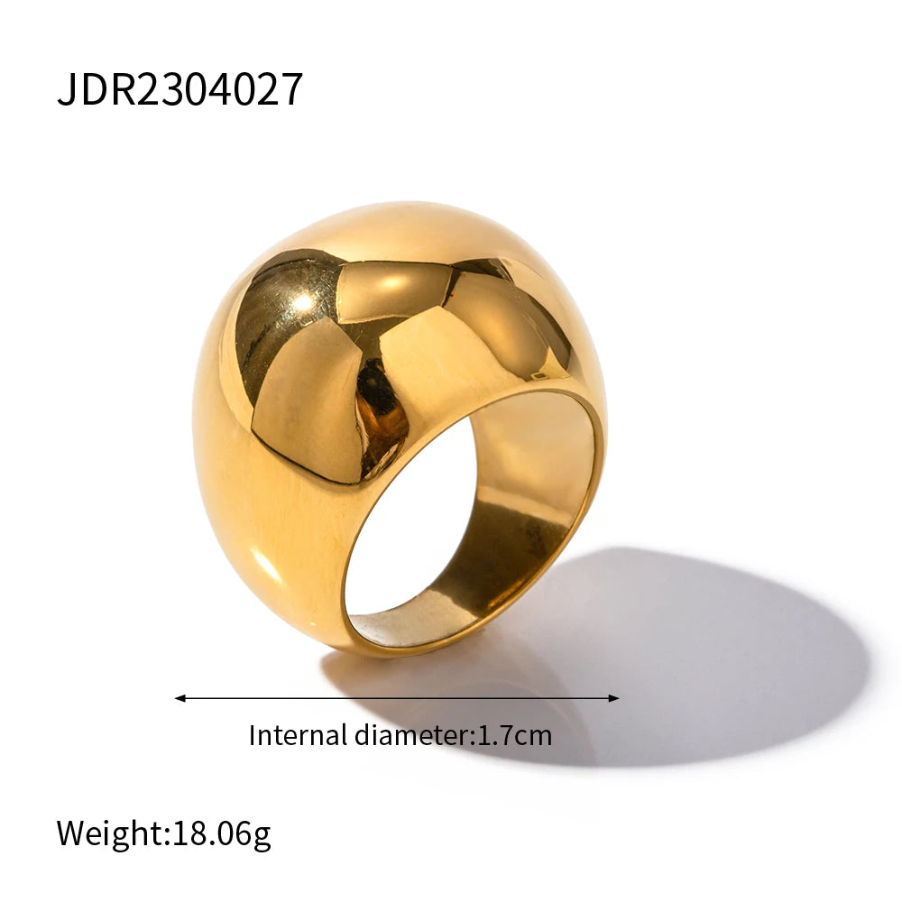 Kika Smooth Domed Design Bold And Lightweight Chunky Rings