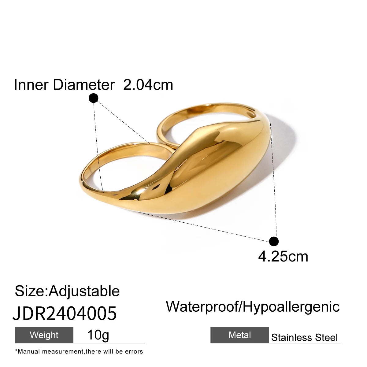 Kika Fashion 2025 Stainless Steel Metal Casting Minimalist Ring Water Resistant