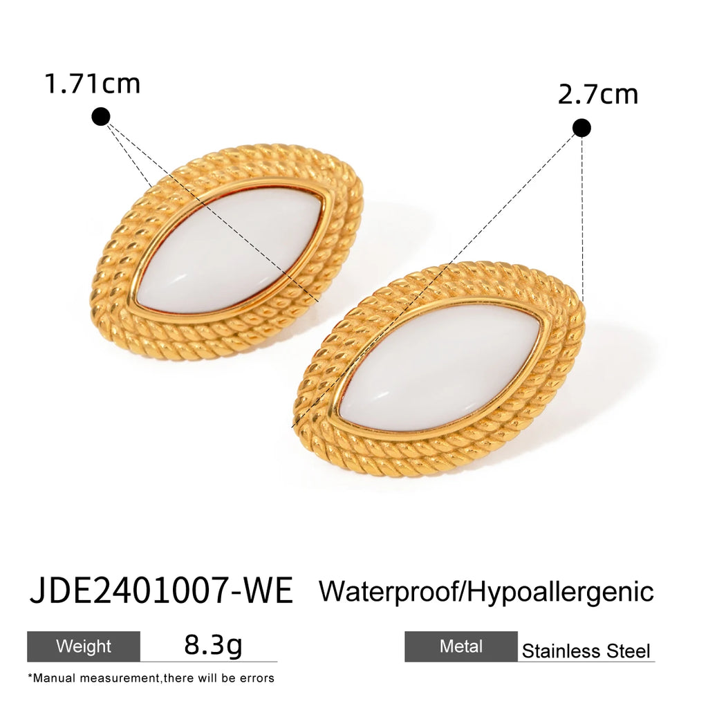 KIKA Best-Selling Waterproof 316L Stainless Steel Metal Geometric Personalized Daily Stud Earrings Gold Color Tarnish Jewelry