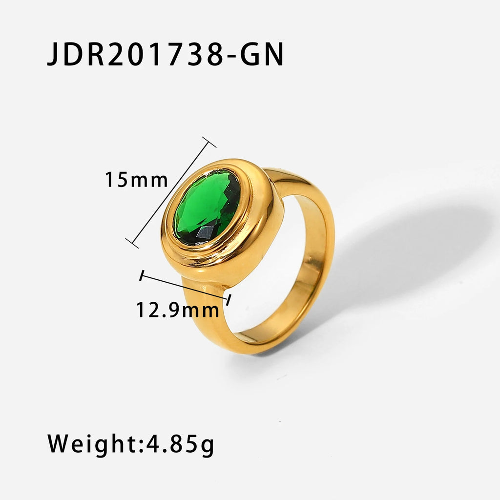 KIKA Chunky Sleek 18K Gold PVD Plated Over Stainless Steel 316L Elysian Ring Waterproof And Tarnish Resistant