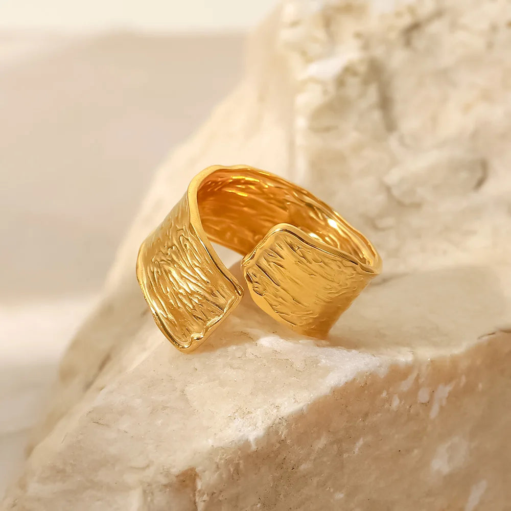 18K Gold Plated Adjustable Stainless Steel Ring
